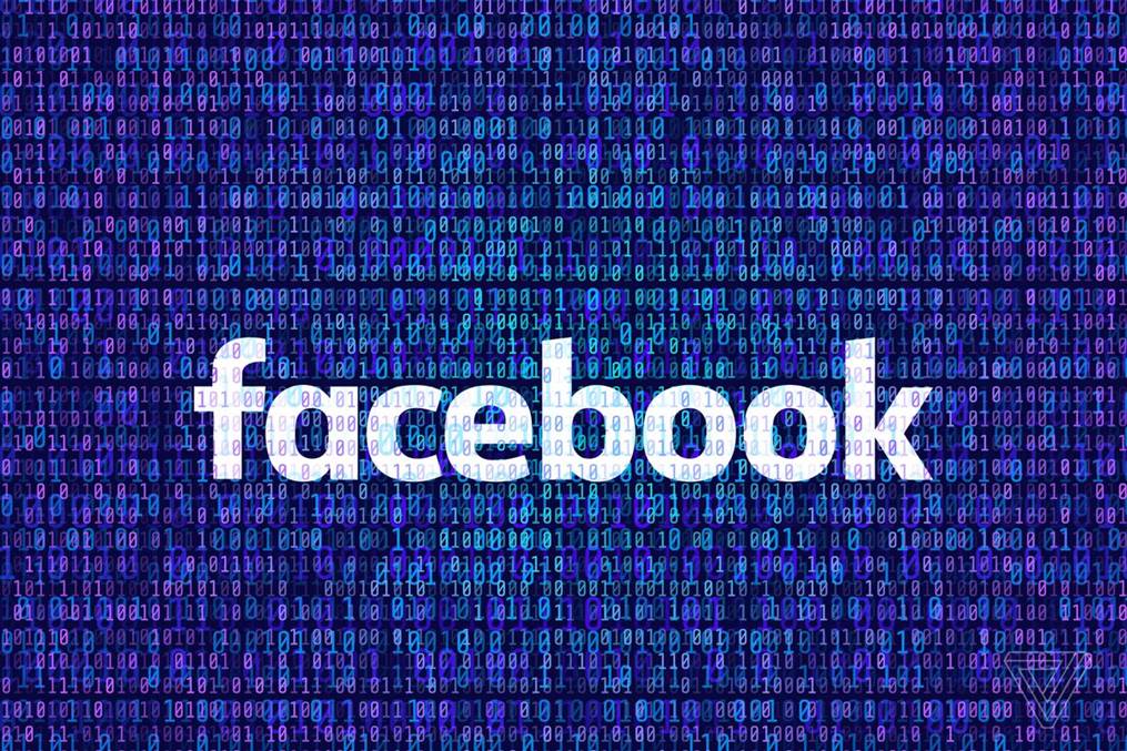 Facebook logo with many small blue numbers in the background